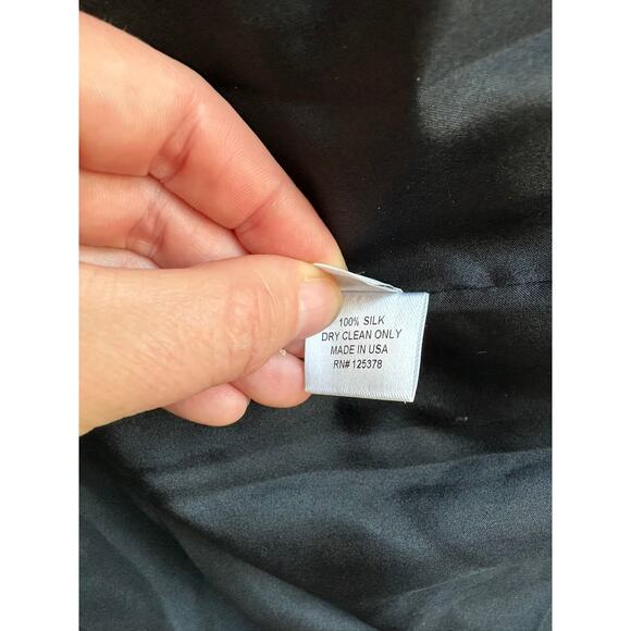 Elise Bergman 100% Silk Strapless Floor-Length Gown Black Chiffon Size Small - Picture 9 of 9